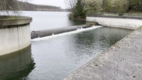 weir system with water and concrete walls