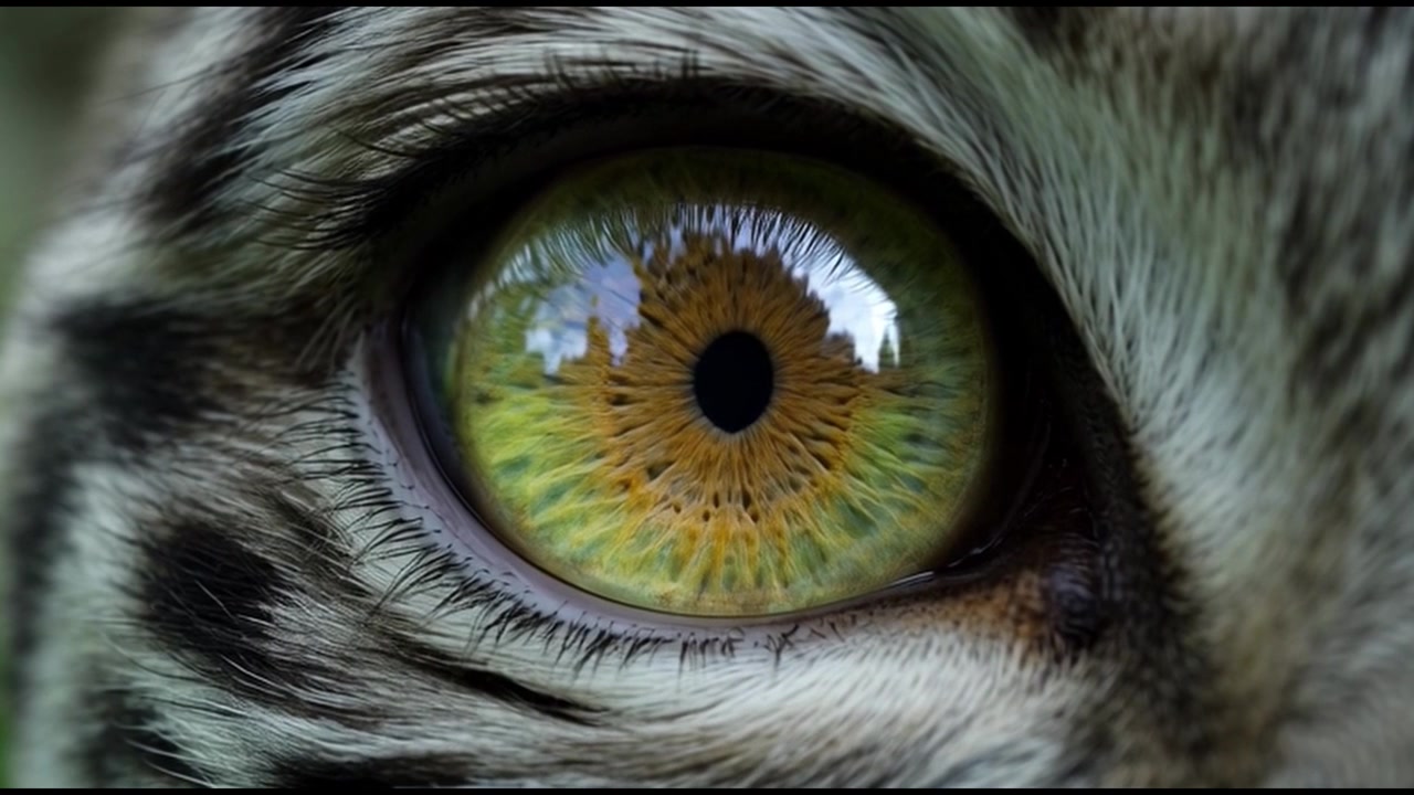 Extreme Close-Up of a Snow Leopard Eye