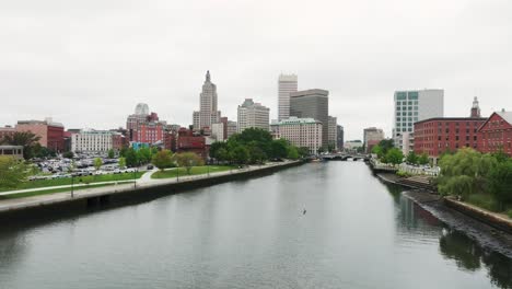 Rising-aerial-shot-of-Providence-Rhode-Island-New-England