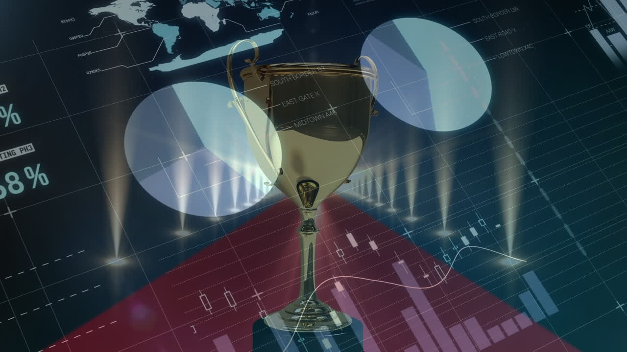 animación del procesamiento de datos sobre la copa