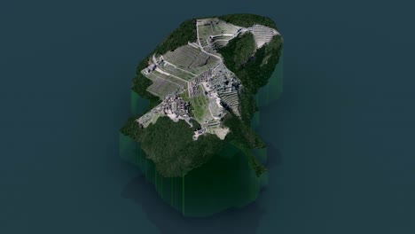 estilo antigua ciudad inca machu picchu 360 grados girar animación de bucle 3d