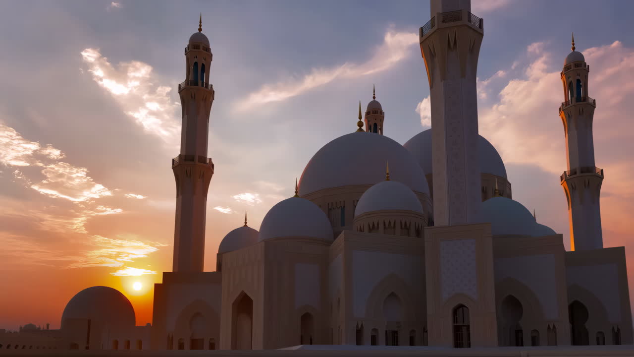 La grande moschea dello sceicco Zayed al tramonto ad Abu Dhabi