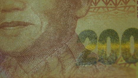 Esta-Es-La-Vista-Macro-De-Un-Billete-De-Papel-Normal--Dinero--Moneda-De-200-Rand-Sudafricano