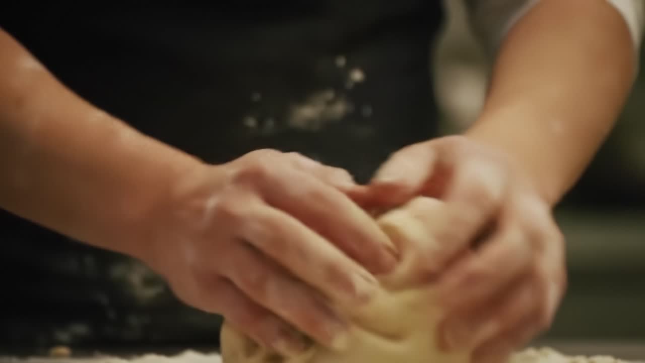 Artistic Hands at Work: A Culinary Journey of Kneading Dough, Capturing the Sensory Experience of Bread Making from Start to Finish