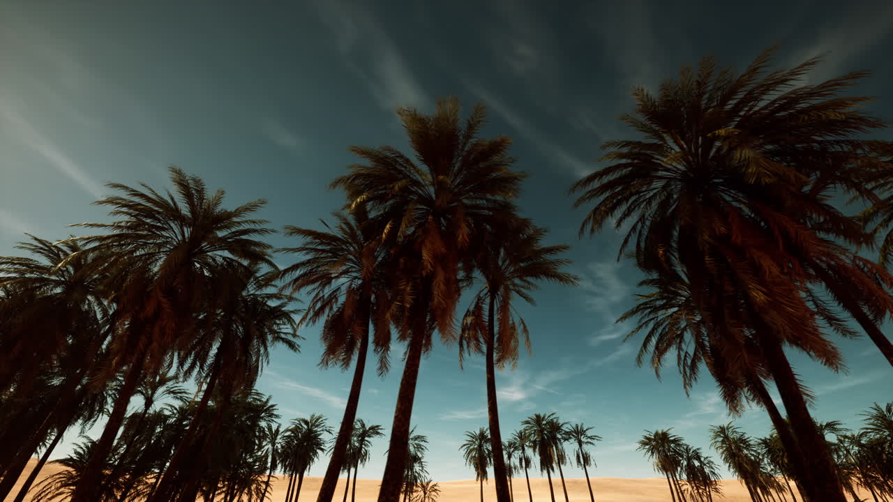 Peaceful green forest canopy with warm sunlight and ocean wind