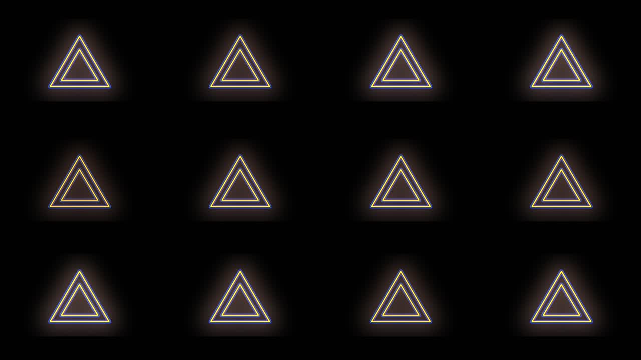 patrón de triángulos dorados con luz led en estilo club