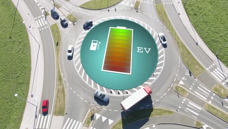 Luftaufnahmen-Von-Elektroautos-Mit-Animation-Des-Batterieladens