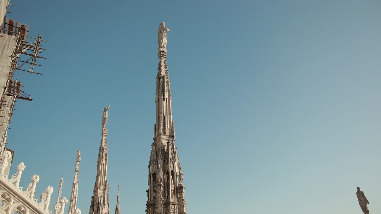 Sculptures saints and martyrs decorating the Cathedral Milan Duomo di Milano