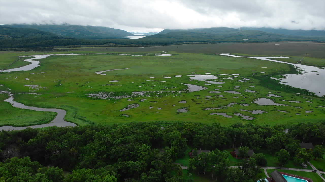 Aerial View of a Marshland Landscape