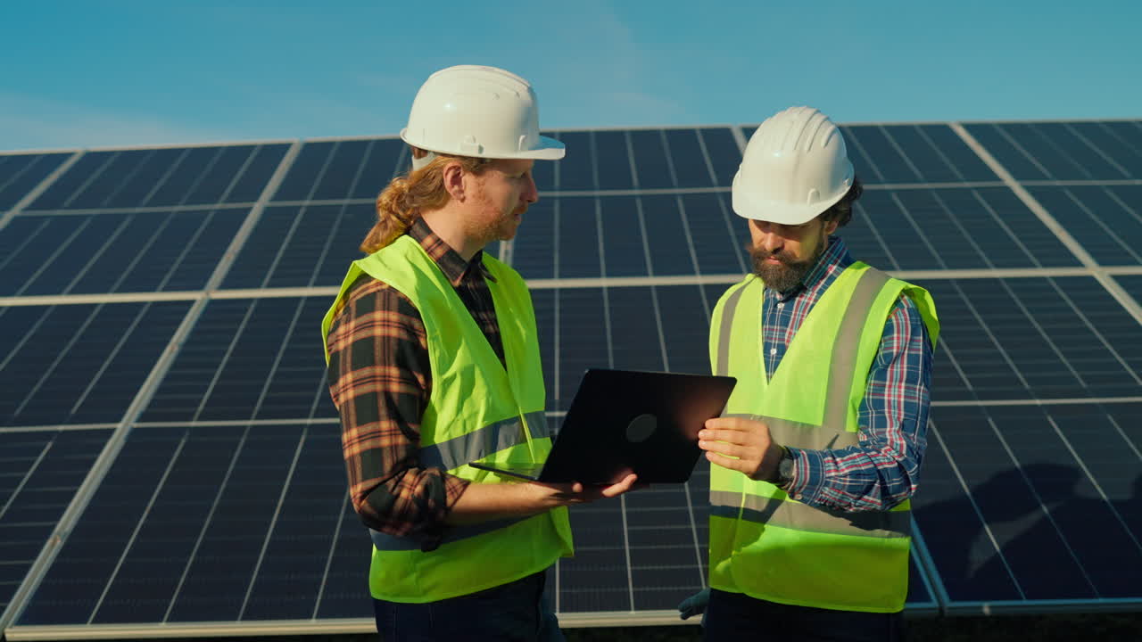 Engineers at Solar Panel Farm