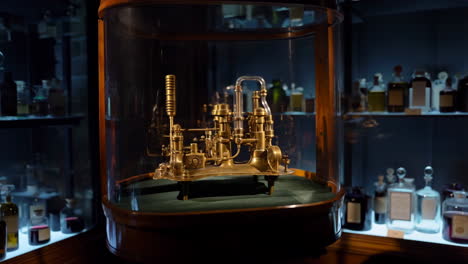 vintage scientific instrument in a museum display