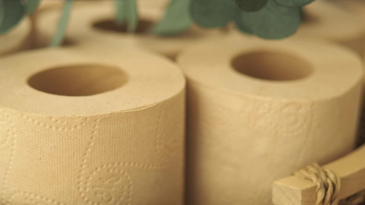 Sustainable Toilet Paper with Eucalyptus Decor