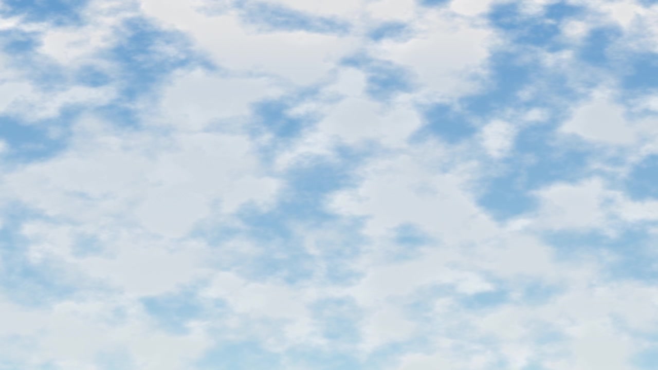 Gentle white clouds drift across a bright blue sky in a seamless looping motion background