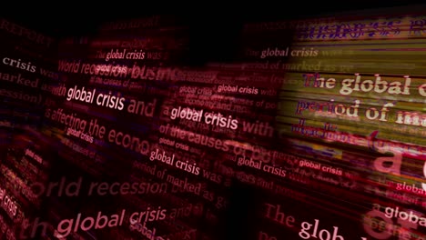 Headline news titles media with global crisis economy crash seamless looped