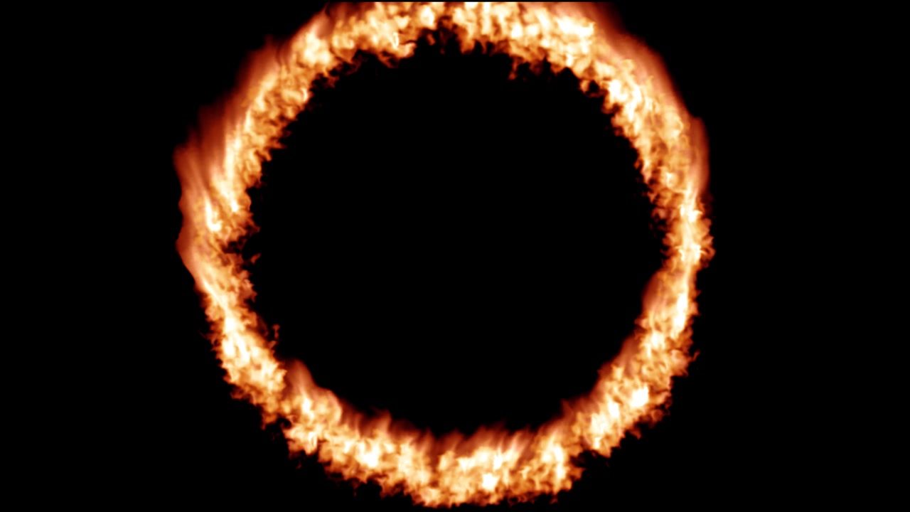 Fire transition circle ring flames burn 4k