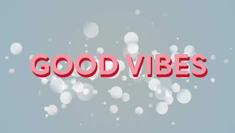 animation of good vibes text over shapes moving