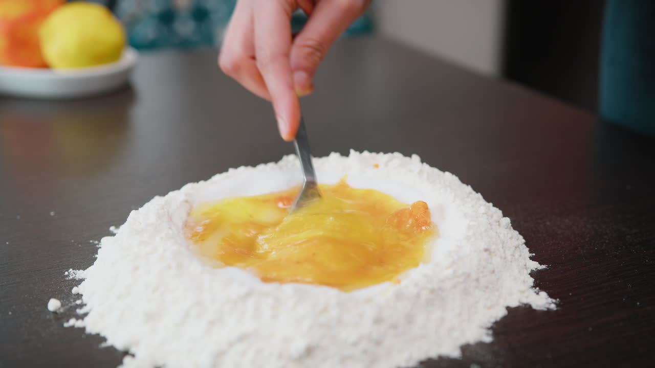 Homemade Flour and Egg Dough for an Italian Easter Cake