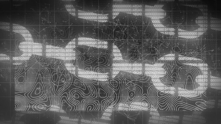 Animation of online security chains over pulsating lines