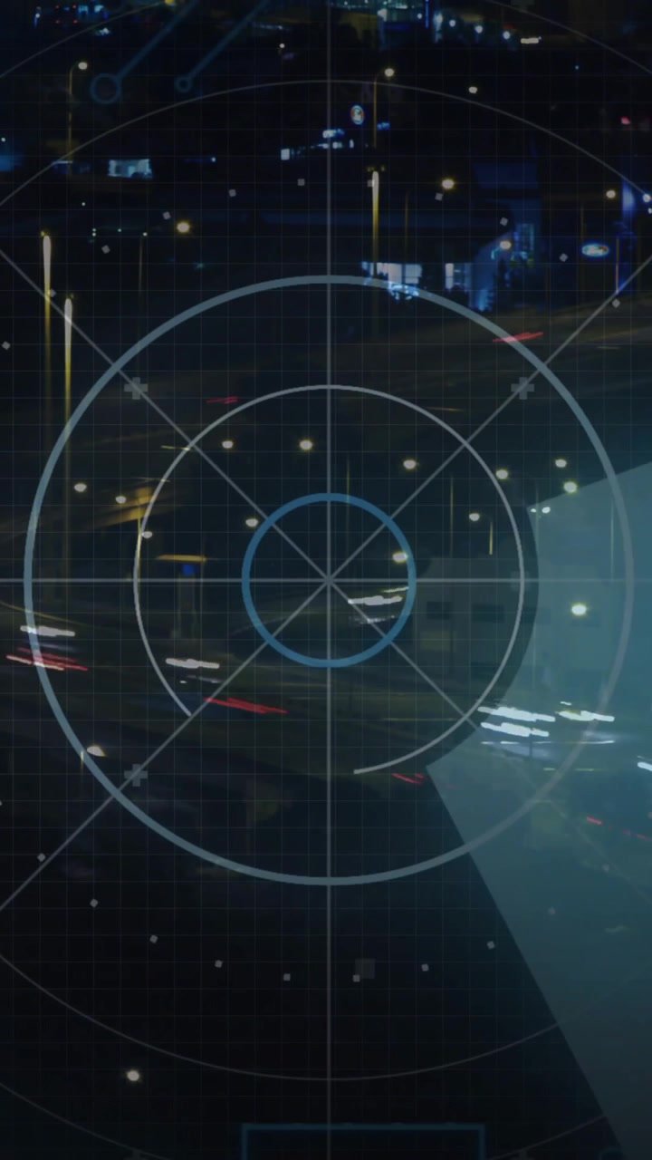 Animation of scope scanning over night city