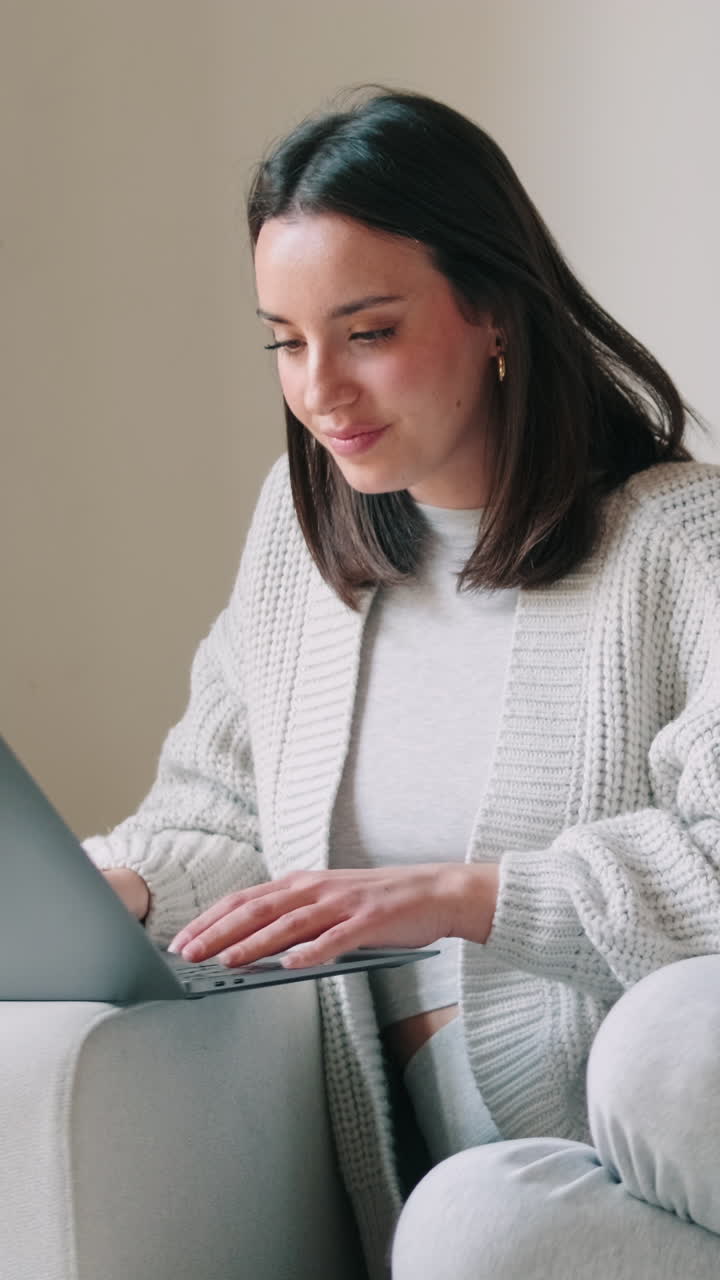 Woman working on a laptop