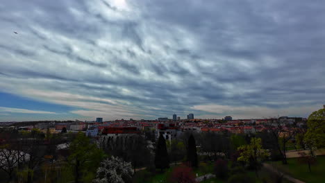 prague czech republic european city building elevated view cloudy sky