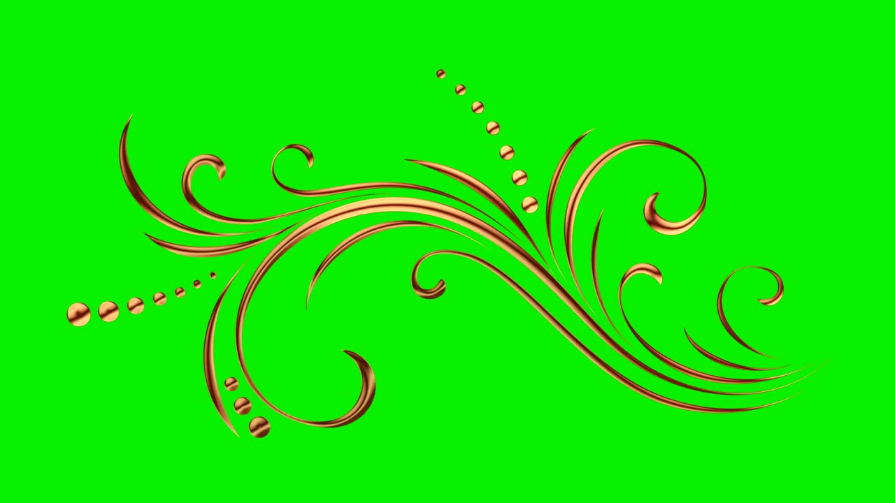 elemento de cobre pintoresco animado romántico en pantalla verde con matte 04