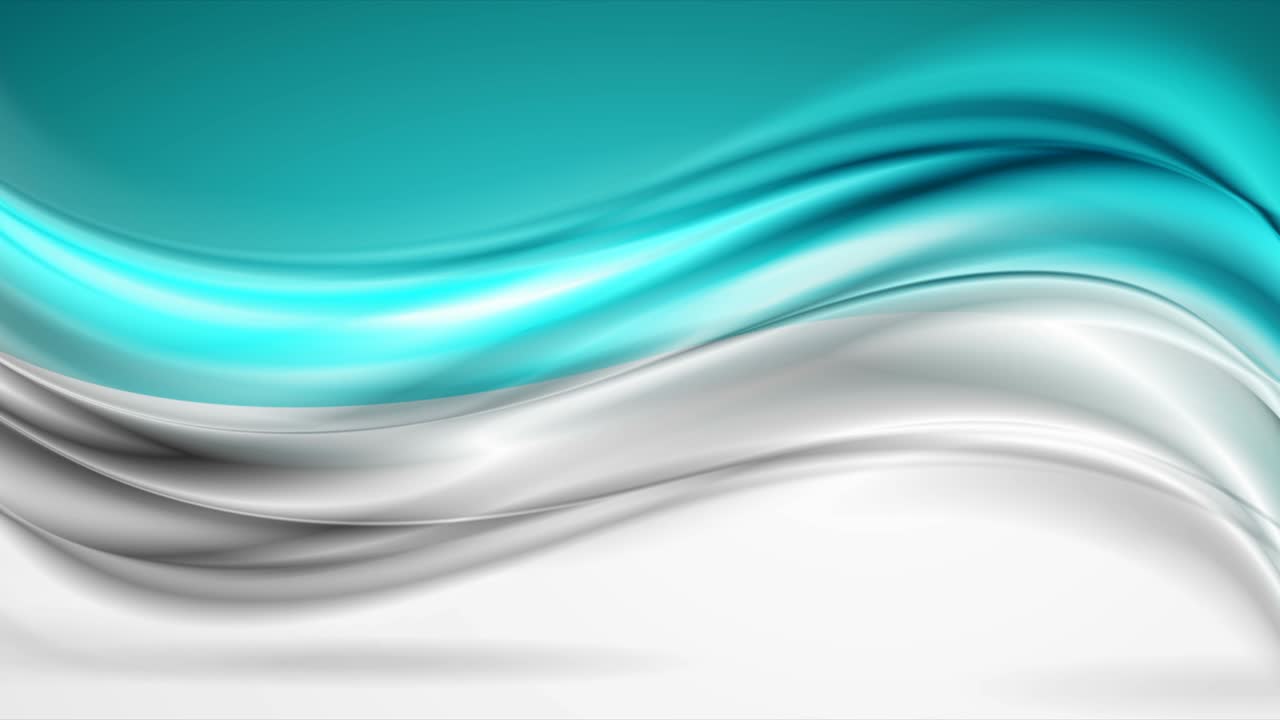 Blue grey glossy smooth waves abstract motion background