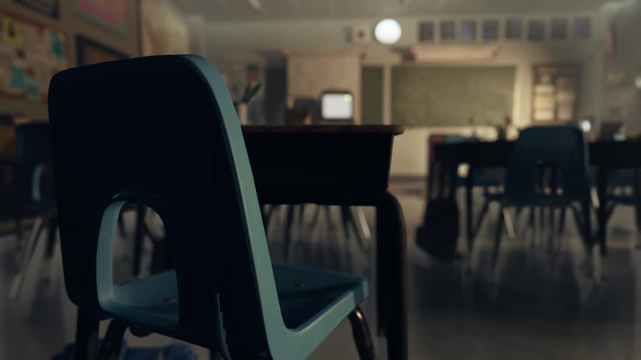 Empty Classroom at Night