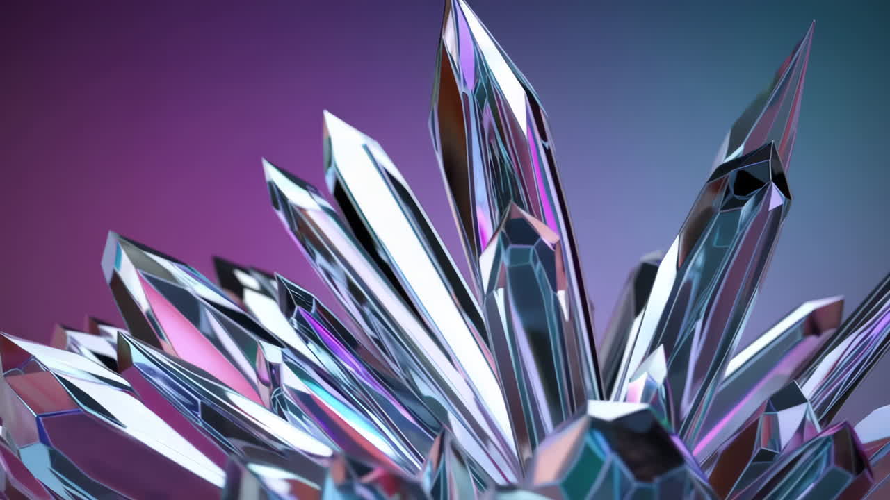 Abstract Iridescent Crystal Cluster