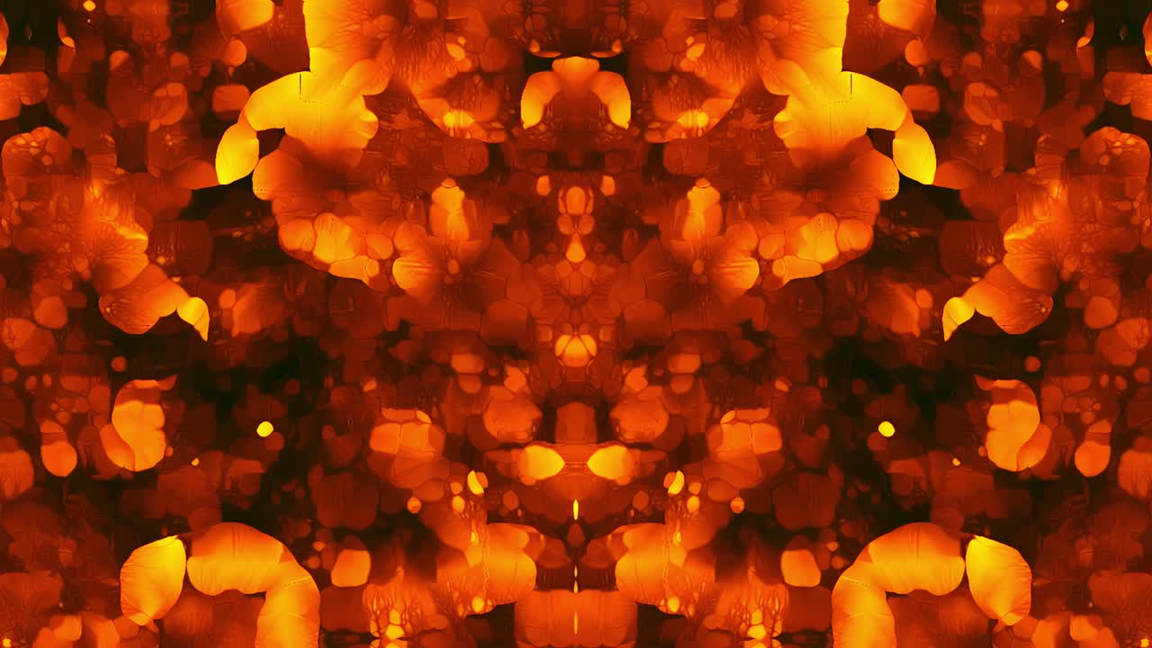 imágenes rojas y amarillas. caleidoscopio abstracto como animación