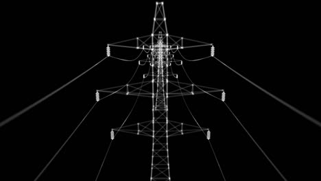 holograma de torres eléctricas de alta tensión. concepto de energía y tecnología