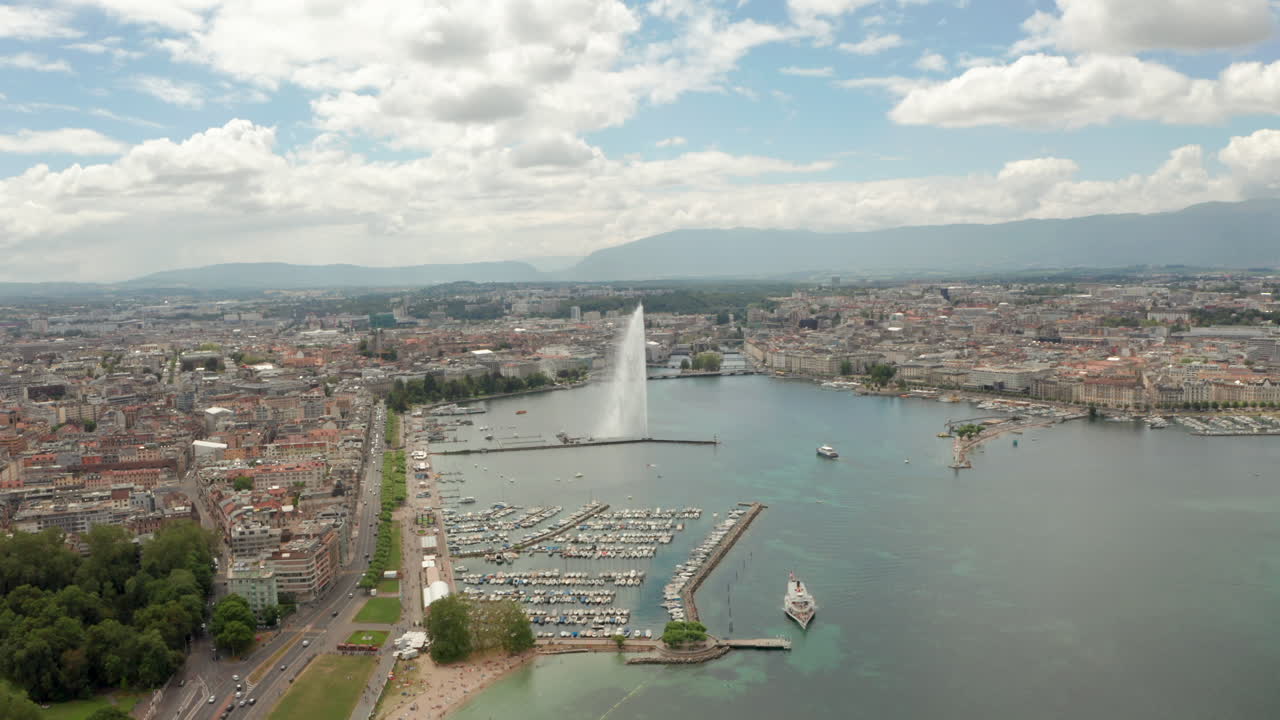 호수 에 있는 제네바 의 공중 촬영