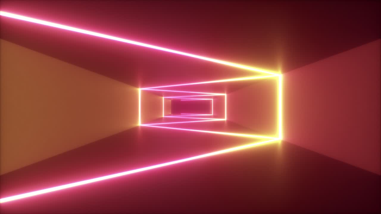 perspectiva del túnel de neón