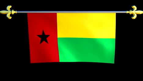 large looping animated flag of guinea-bissau