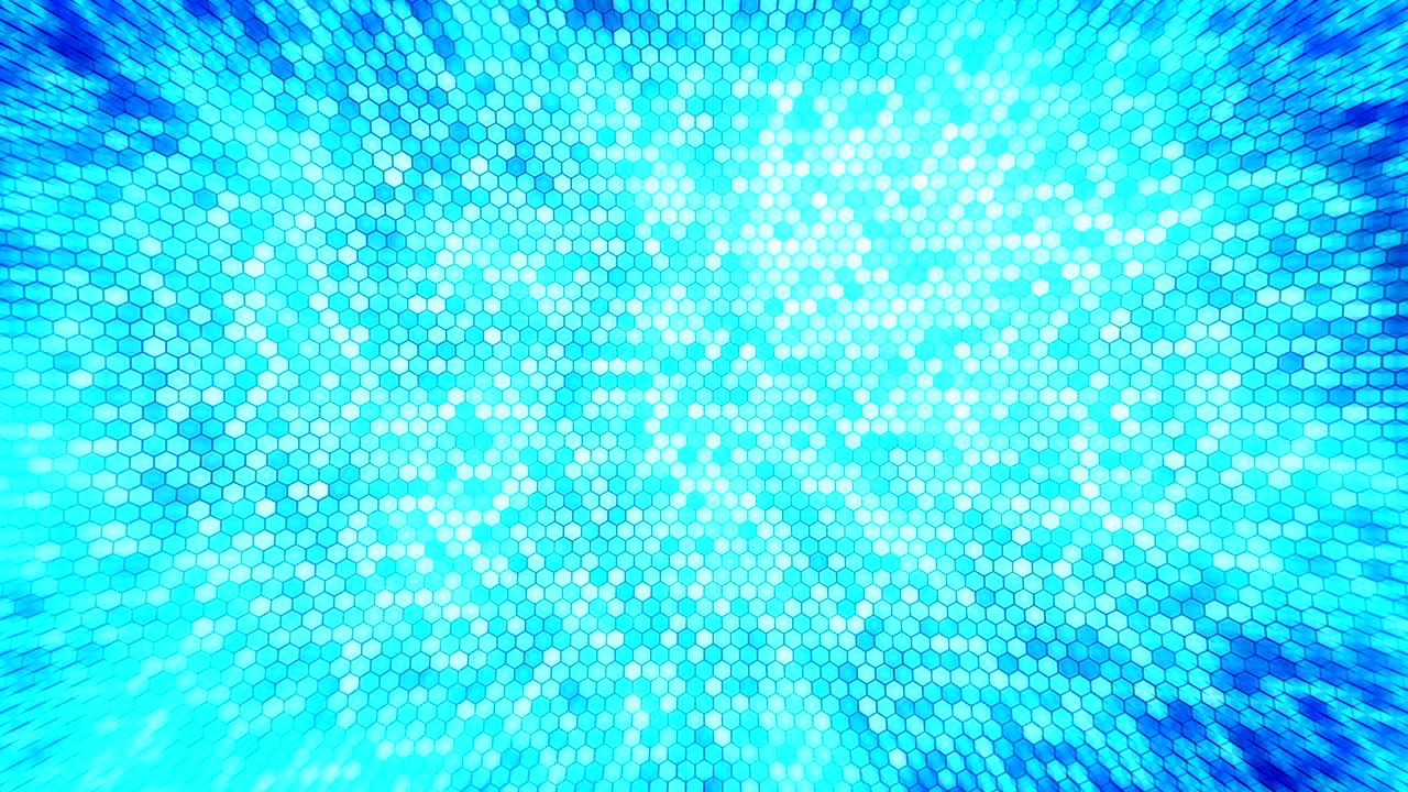 파란색 번개 벌 배경, 반이는 빛과 함께 반이는 전기 육각형, 비즈니스 기술 루프 애니메이션