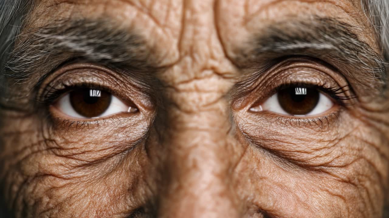 A Journey Through Time: Captivating Portrait of Aging with Emphasis on the Wrinkles, Expressions, and Detail of an Elderly Face Capturing the Essence of Life's Wisdom
