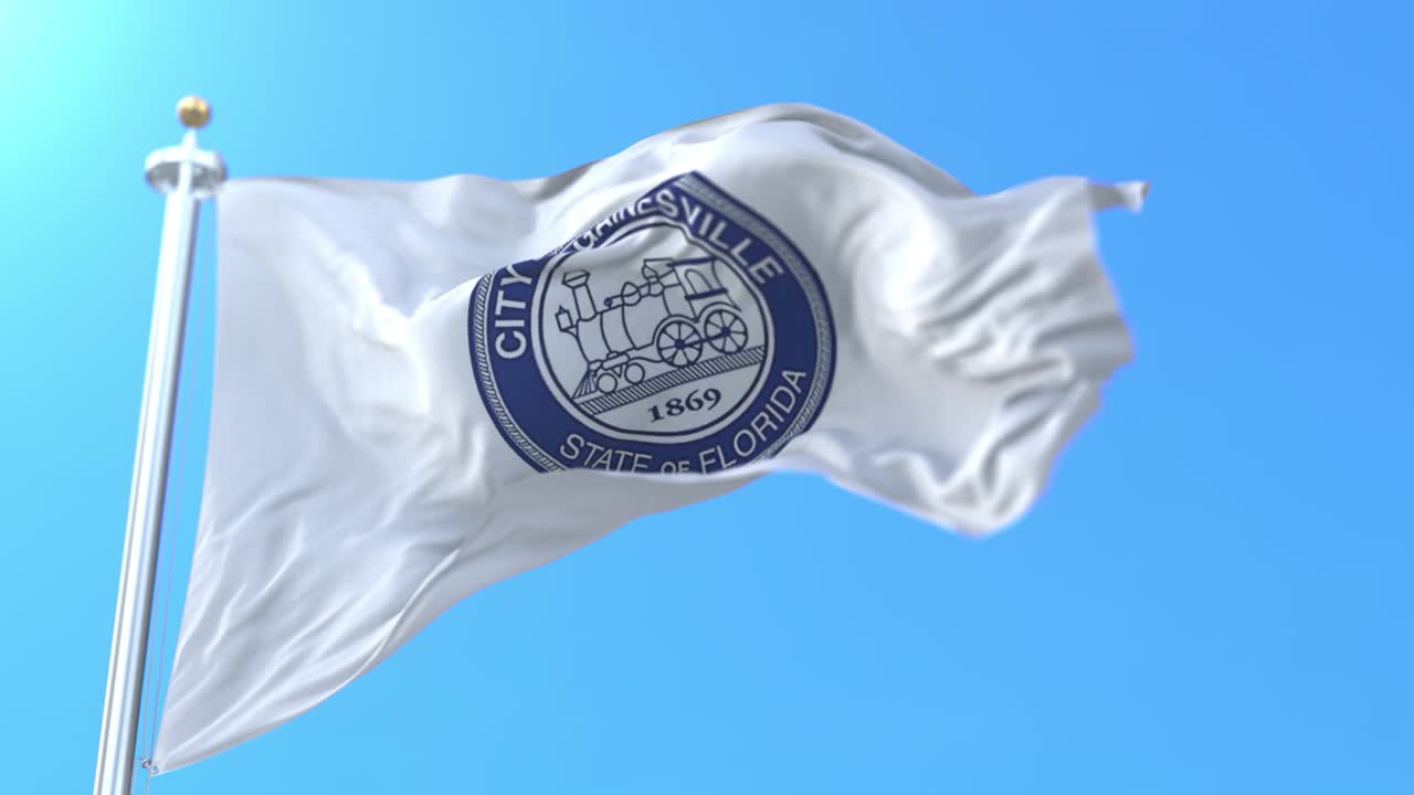 Bandiera della città di Gainesville, nello stato della Florida, Stati Uniti - loop