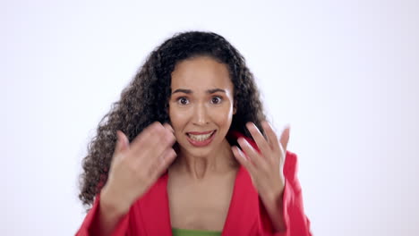 Conflict,-problem-and-woman-face-arguing-in-studio