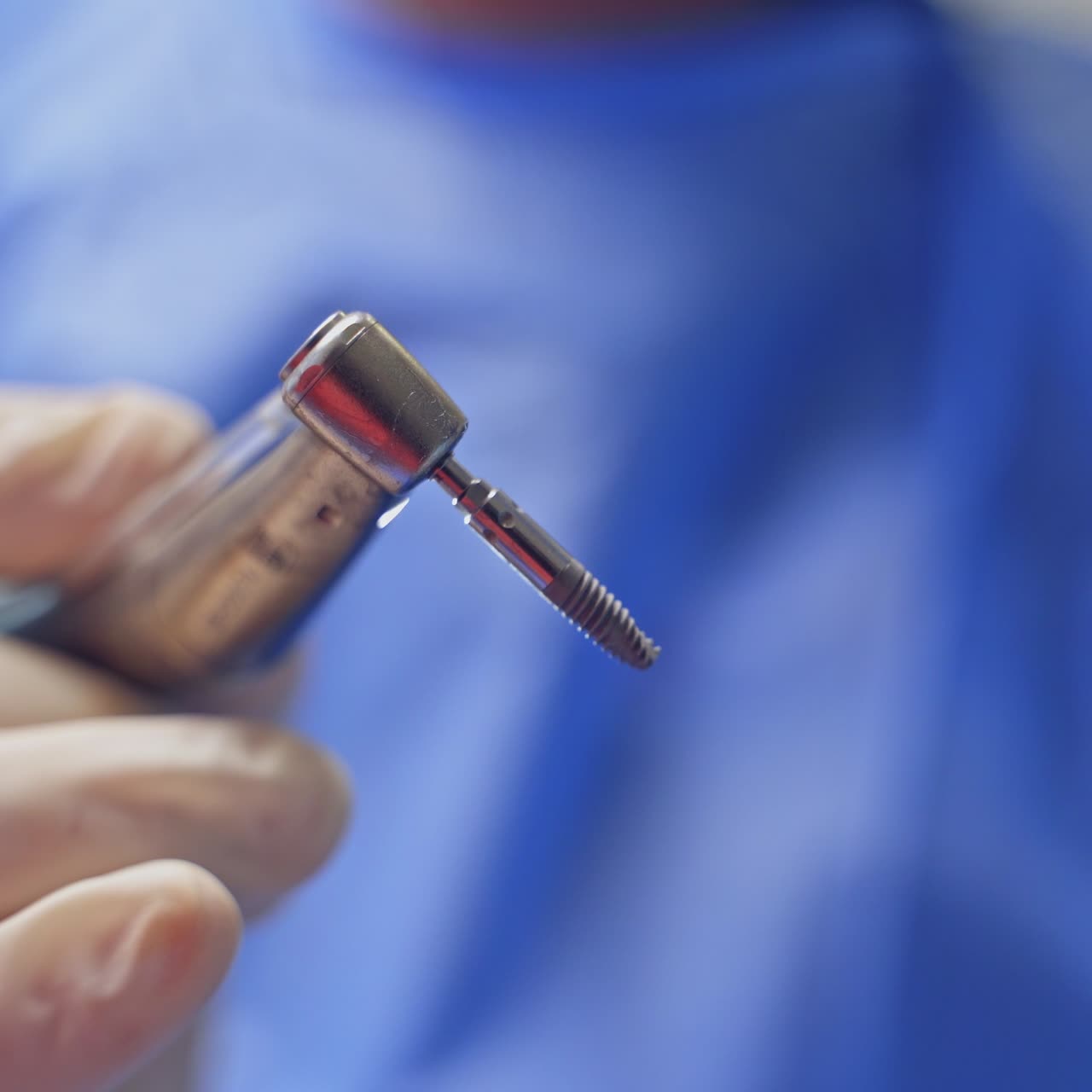 Close up view of dental drill