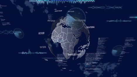 animation of data processing over globe