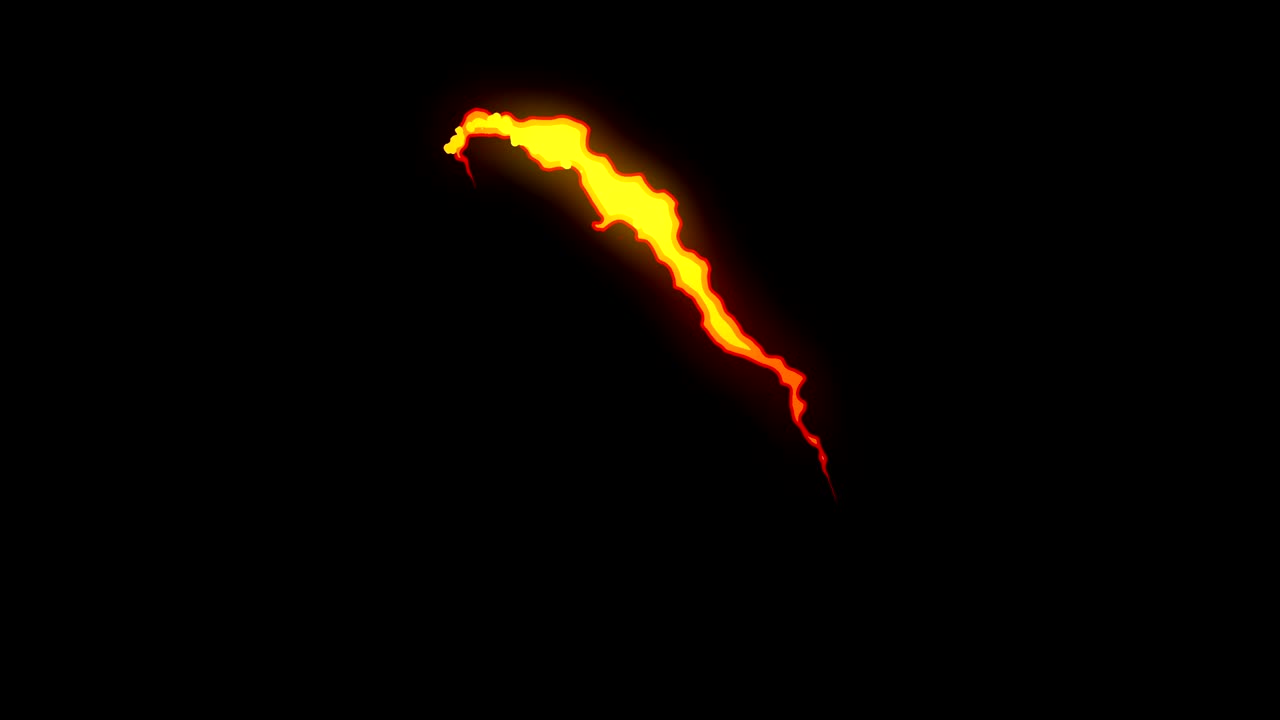 animación de relámpagos de fuego, animación de cómics de dibujos animados, fondo de bucle de llamas,