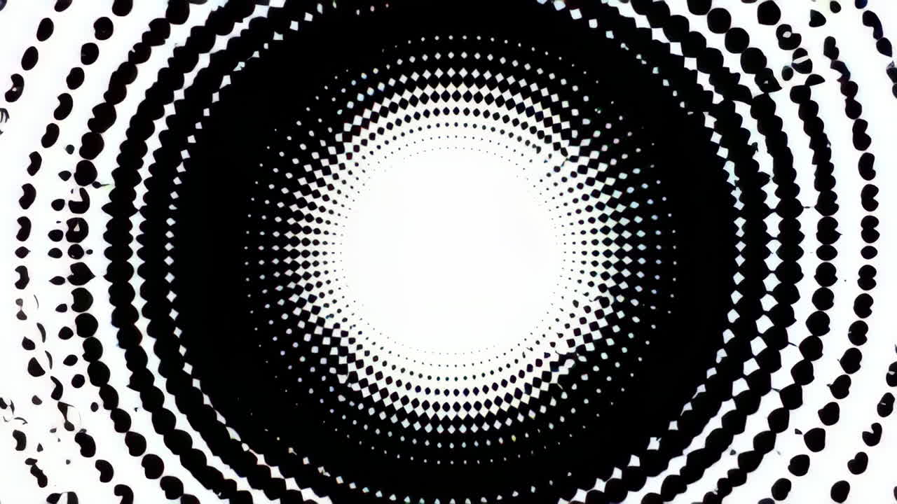 Abstract Black and White Radial Halftone Pattern