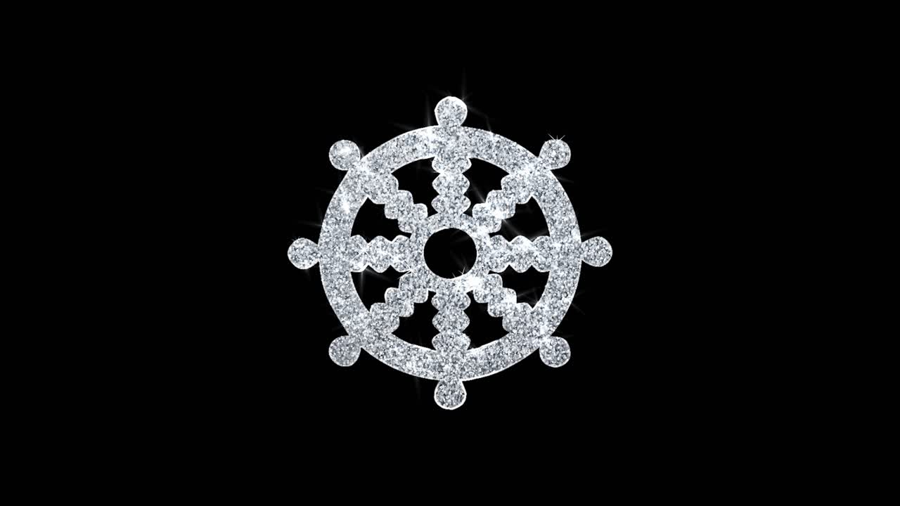 Silver Glitter Dharma Wheel