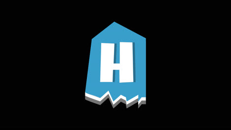 파란 글자 h 그래픽 디자인