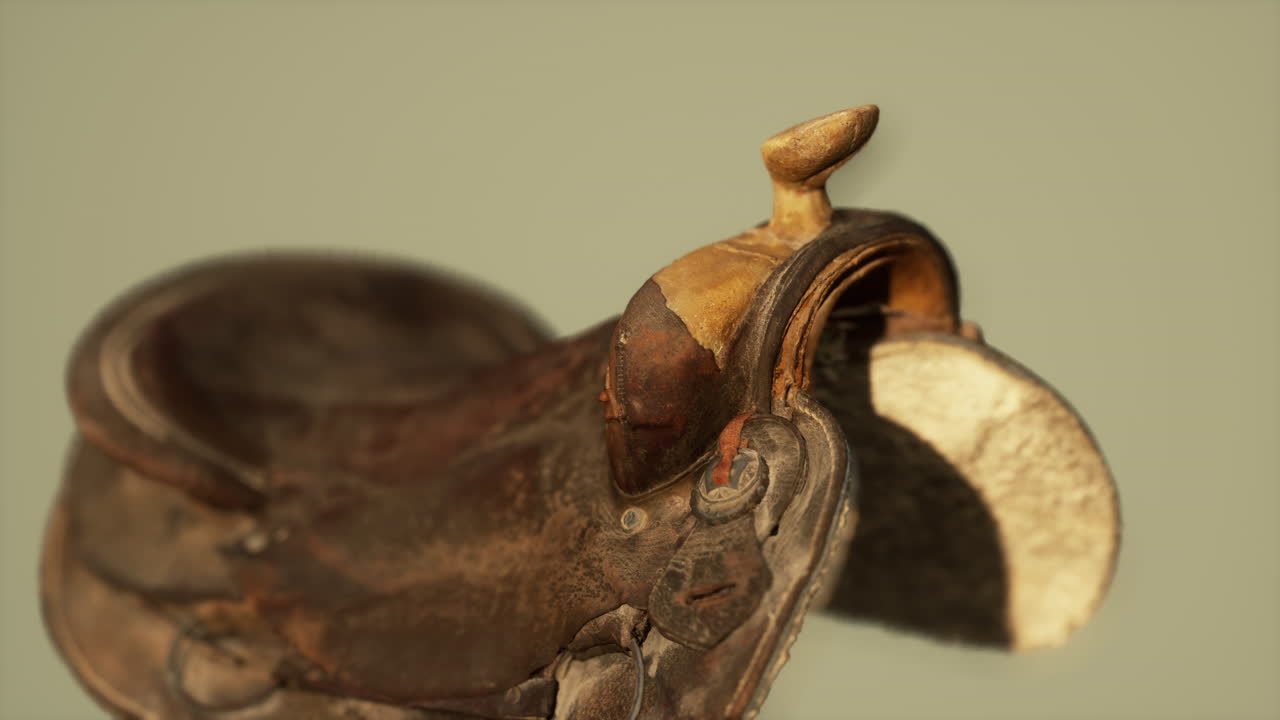 vieja silla de caballo de doma de cuero vintage usada