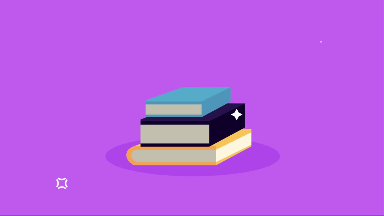 pile text books library animation