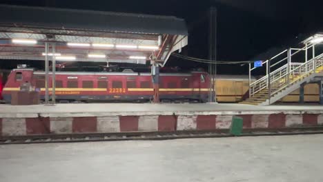 train arriving on the railway station