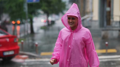 woman enjoying a rainy day