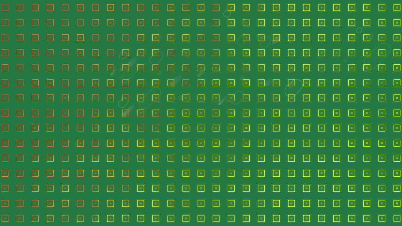 animación de senderos y formas que caen sobre un fondo verde.