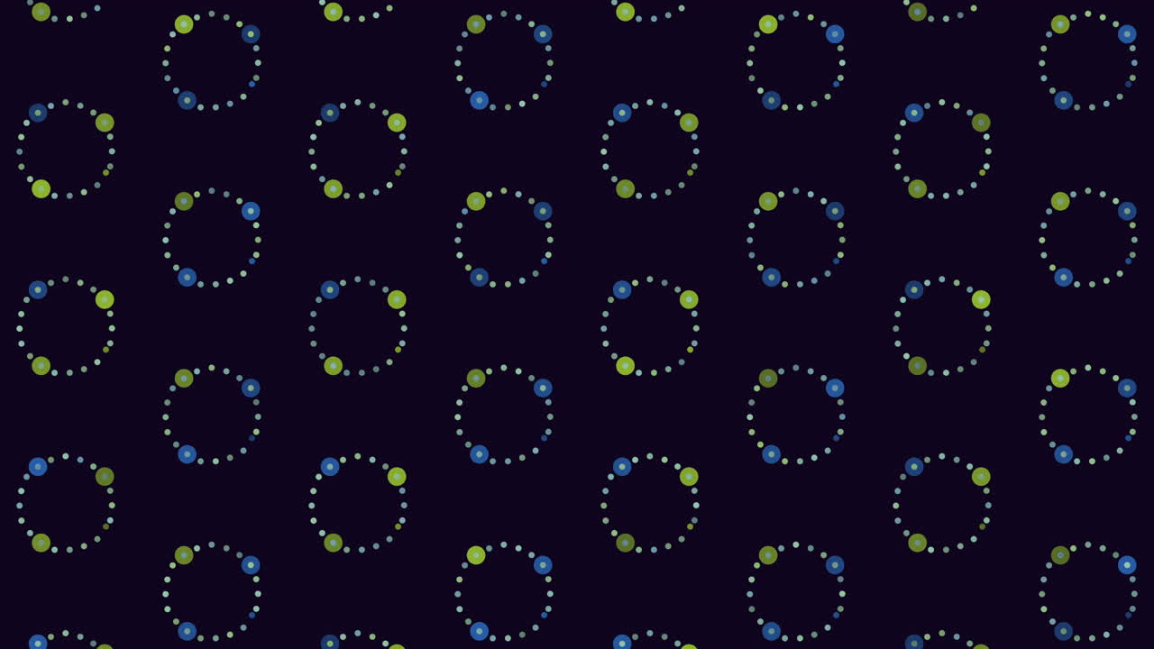 Seamless connected neon dots pattern on black gradient